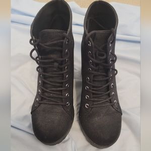 Black ankle boots with 3 in. Heel